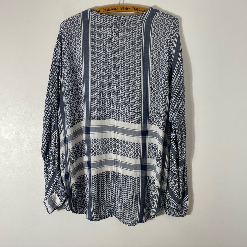 Rails Lily Sapphire Jaquard Long Sleeve Navy & Wh… - image 8